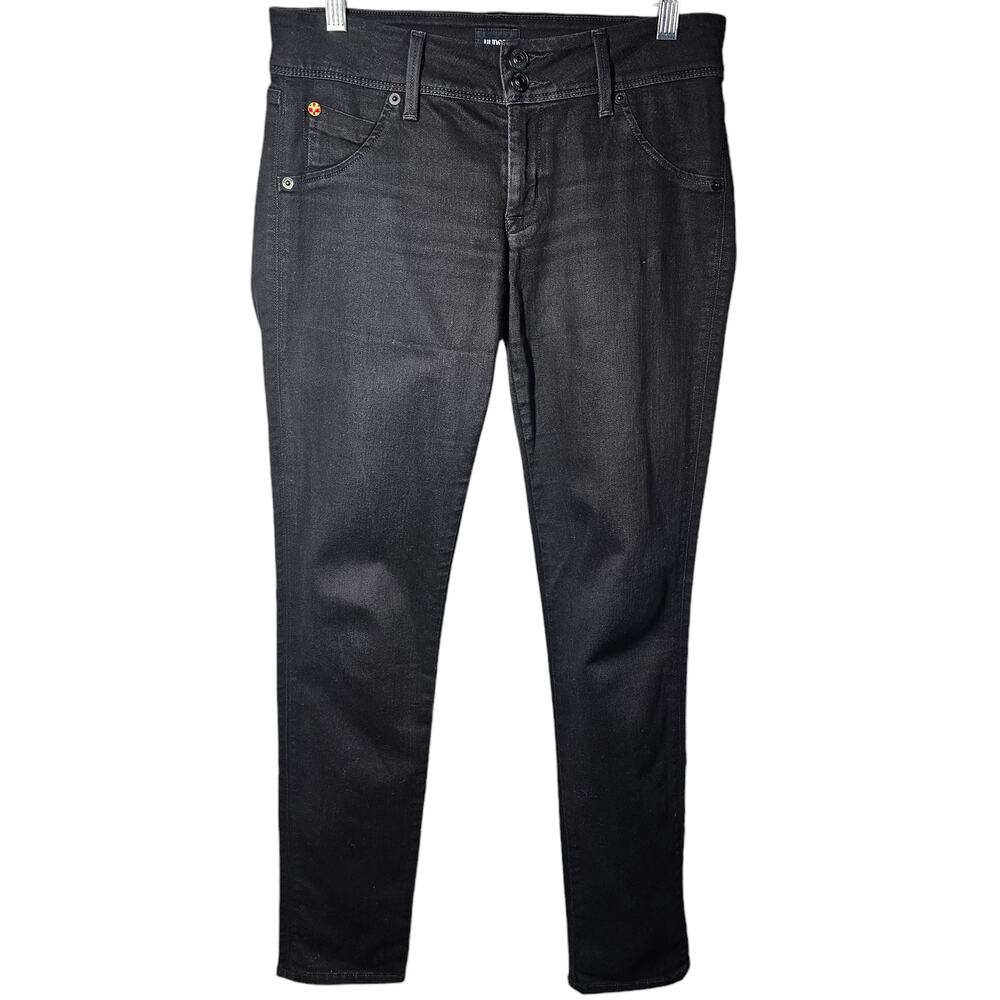 Hudson Jeans Collin Skinny Black Denim Flap Pockets Women's Size 27